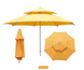 Зонт круглый очень прочный 2,5 м Антиветер с двойным куполом Желтый тент 890313 фото 2