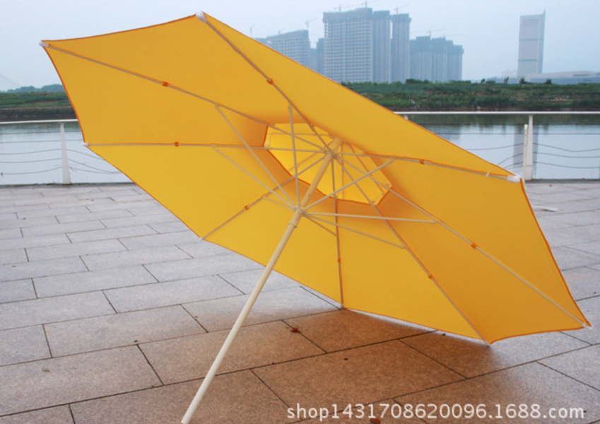 Зонт круглый очень прочный 2,5 м Антиветер с двойным куполом Желтый тент 890313 фото