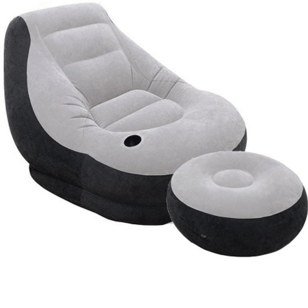 Надувной диван с пуфом Air Sofa / Надувное велюровое кресло с пуфиком Артикул: 255874321 фото