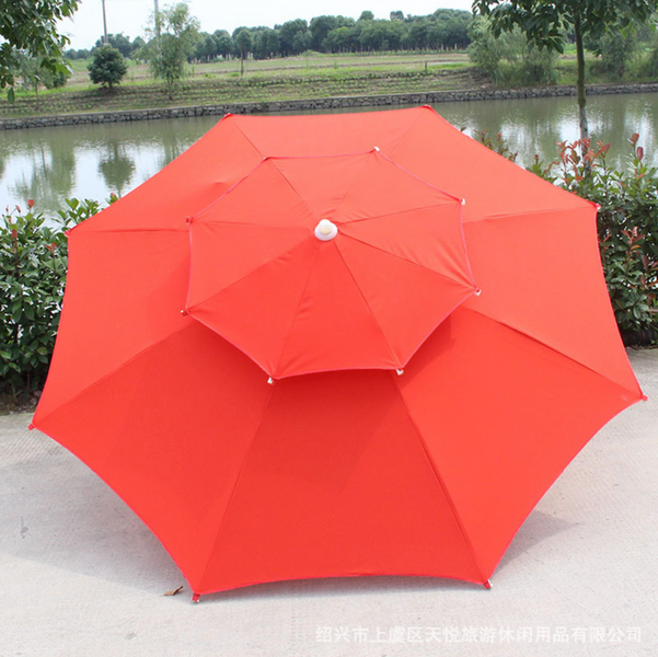 Зонт круглый очень прочный 2,5 м Антиветер с двойным куполом красный тент 890314 фото