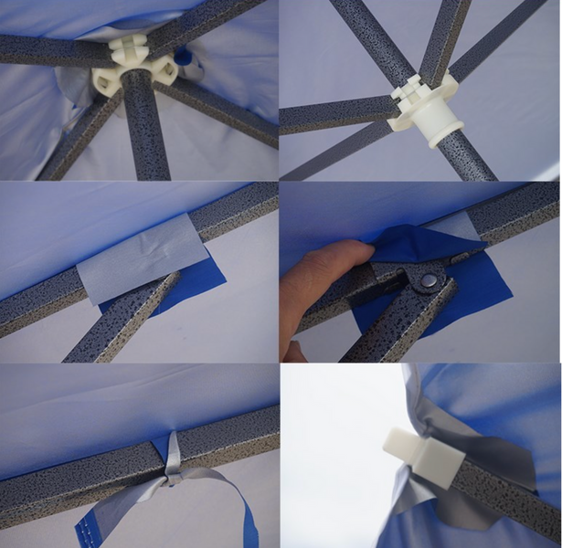 Зонт для торговли квадратный усиленный 2х2м с серебряным напылением красный тент 889514 фото