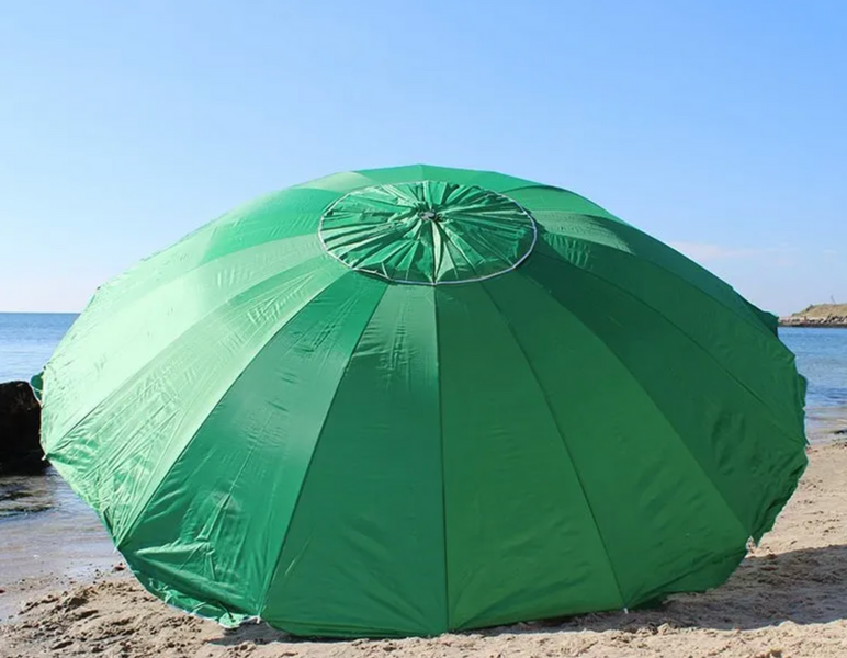 Зонты круглые торговые усиленные 3м, 16 спиц с ветровым клапаном Красный тент 889515 фото