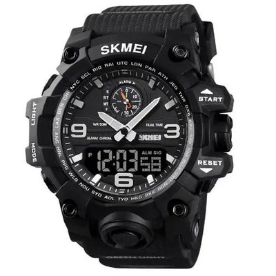 Часы наручные мужские SKMEI 1586BK BLACK, водонепроницаемые мужские часы, часы спортивные. Цвет: черный ws61777-1 фото