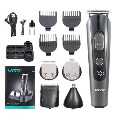 Профессиональная беспроводная машинка для стрижки волос VGR V-175 триммер для бороды и усов с насадками ws39184 фото