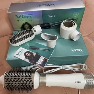 Фен-щетка белая для волос VGR профессиональный воздушный стайлер V-493 4 в 1 Артикул: G55412/2 фото