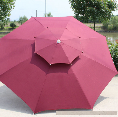 Зонт круглый очень прочный 2,5 м Антиветер с двойным куполом Бордовый тент 890317 фото
