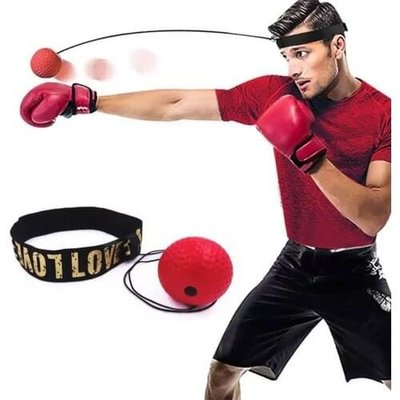 Тренажер мяч для бокса Fight Ball Файт Болл, мячик на резинке красный Артикул: 1137 фото