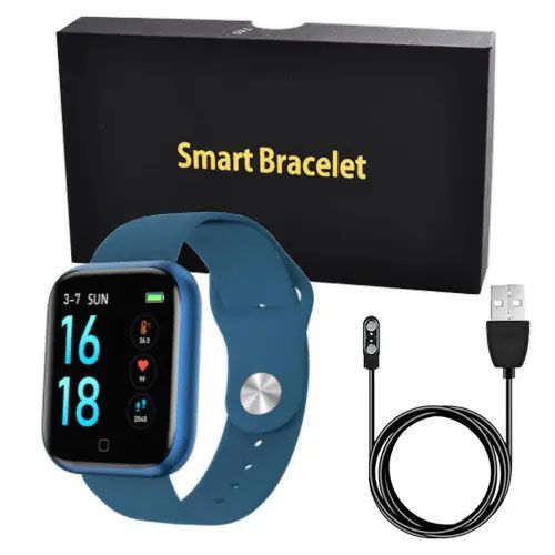 Smart Watch T80S, два браслети, температура тіла, тиск, оксиметр. Колір: синій ws39115 фото