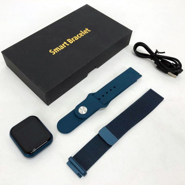 Smart Watch T80S, два браслета, температура тела, давление, оксиметр. Цвет: синий ws39115 фото