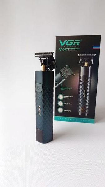 Триммер для бороды, для волос, для стрижки электрический профессиональный аккумуляторный с дисплеем VGR 5W USB (V-077) Артикул: 225410110 фото