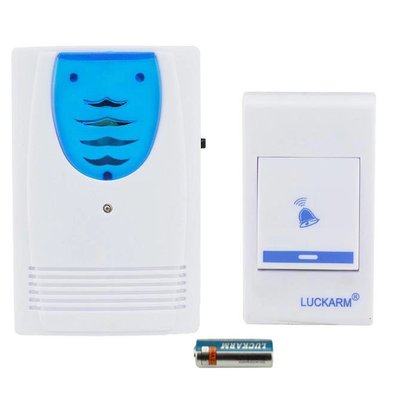 Дверной звонок от батареек Luckarm Intelligent 8203 беспроводной. Цвет: голубой ws45849 фото