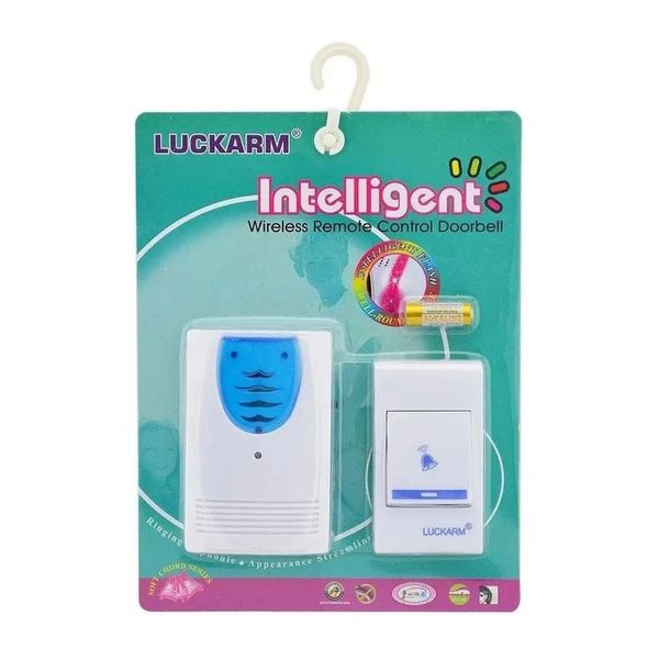 Дверной звонок от батареек Luckarm Intelligent 8203 беспроводной. Цвет: голубой ws45849 фото