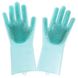 Силиконовые перчатки Magic Silicone Gloves для уборки чистки мытья посуды для дома. Цвет: бирюзовый ws22483-1 фото 1