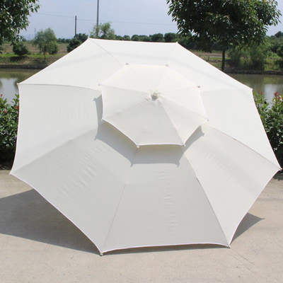 Зонт круглый очень прочный 2,5 м Антиветер с двойным куполом Белый тент 890318 фото
