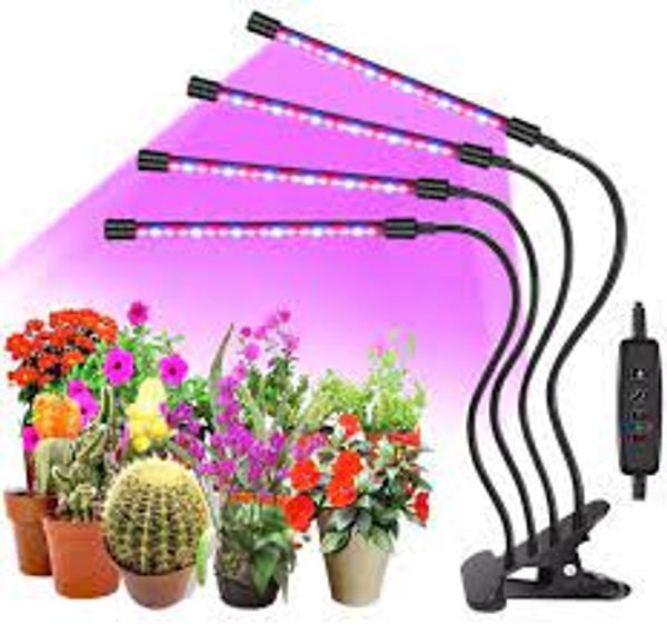 Светодиодная фитолампа Grow Light для выращивания растений, рассады Полный спектр 4 головы Артикул: Grow4 фото