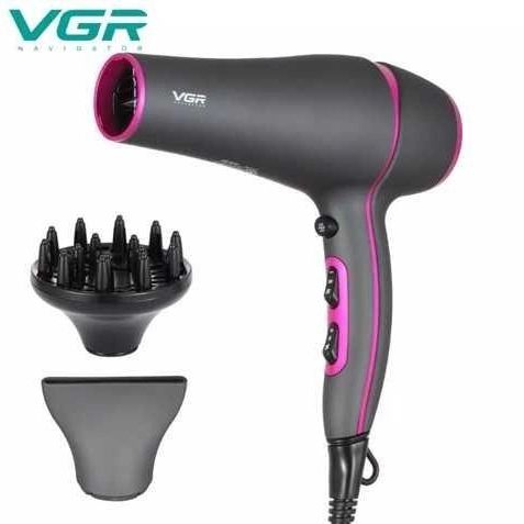 Професійний потужний фен з насадками VGR V-402 з концентратором та дифузором для сушіння та укладання волосся ws82963 фото