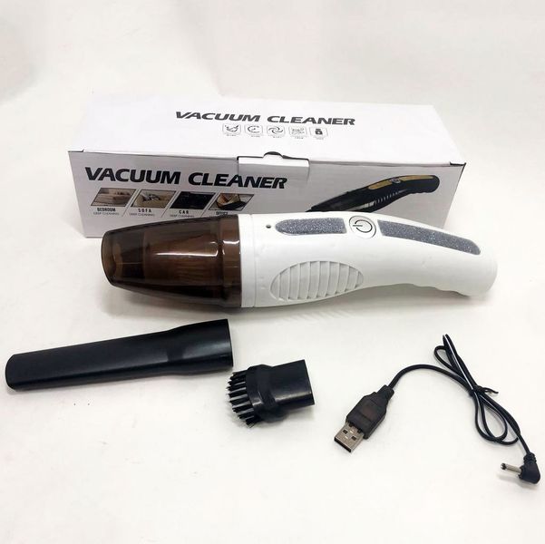 Автомобільний пилосос Car Vacuum Cleaner HY05 на АКУМУЛЯТОРІ. Колір: білий ws61597-1 фото