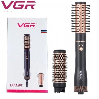 Фен расческа VGR V-559 для завивки и сушки волос керамическое покрытие 2 скорости 2 насадки ws65671 фото