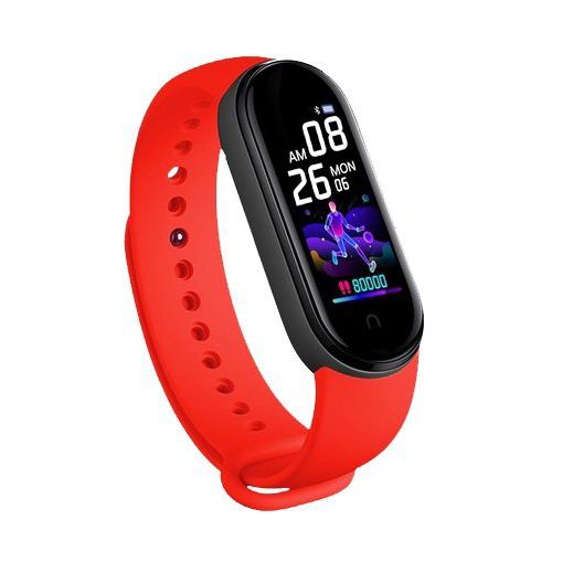 Фитнес браслет Smart Watch M5 Band Classic Black смарт часы-трекер. Цвет: красный ws57288-2 фото