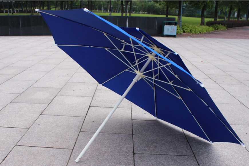 Зонт круглый очень прочный 2,5 м Антиветер с двойным куполом синий тент 890320 фото