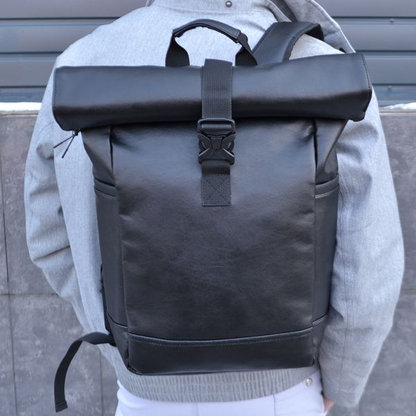 Набір: рюкзак ролл-топ з секцією для ноутбука + бананка з еко шкіри ws36562 фото
