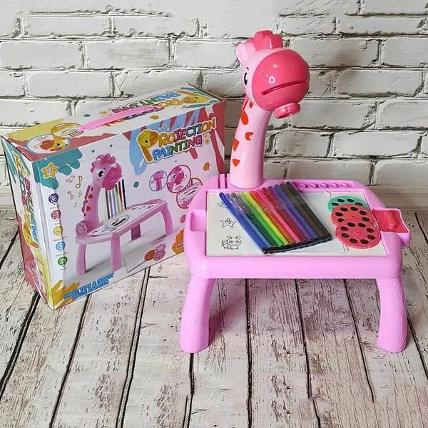 Дитячий стіл проектор для малювання з підсвічуванням Projector Painting. Колір: рожевий ws89895 фото