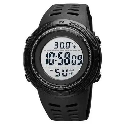 Часы наручные мужские SKMEI 1681BKWT BLACK-WHITE, часы спортивные. Цвет: черный с белым циферблатом ws48414-1 фото