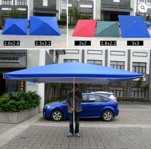 Зонт квадратный 3х3м торговый с клапаном и серебряным напылением зеленый тент 891274 фото