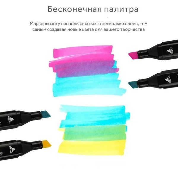 Набір маркерів для малювання Touch 36 шт./уп. двосторонні професійні фломастери для художників ws75398-1 фото