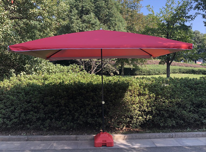 Зонт квадратный 3х3м торговый с клапаном и серебряным напылением красный тент 891275 фото