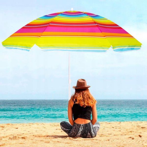 Пляжный зонт 180см, солнцезащитный зонт с креплением спиц Артикул: sa221106 фото