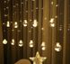 Светодиодная новогодняя гирлянда штора Шарики с пультом 12 предметов Белый тёплый Артикул: 50900000015 фото 2