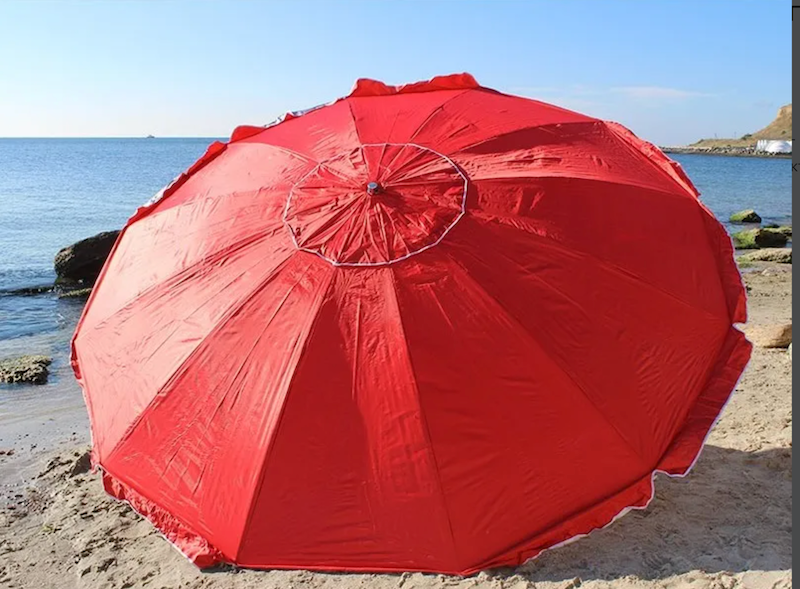 Зонтик с клапаном 2,5м - 12спиц и серебряным напылением синий тент 890326 фото