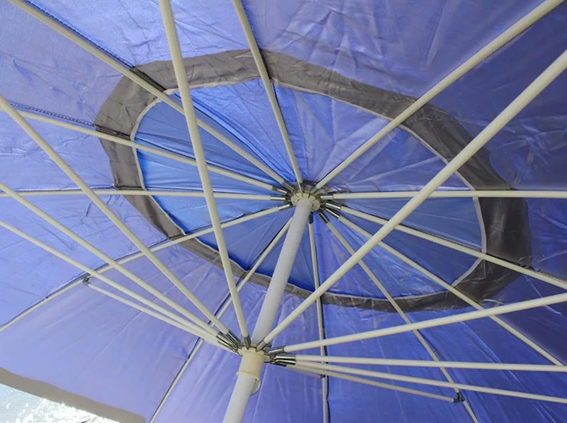 Зонтик с клапаном 2,5м - 12спиц и серебряным напылением синий тент 890326 фото