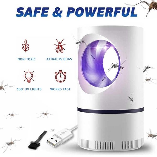 Лампа от комаров, Низковольтная лампа-убийца от комаров USB UV электрическая, Летающий мугген ловушка для насекомых борьба с вредителями, Артикул: 50948527 фото