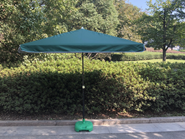 Зонт для торговли квадратный усиленный 2х2м с серебряным напылением зеленый тент 890277 фото