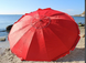 Зонтик с клапаном 2,5м - 12спиц и серебряным напылением красный тент 890327 фото 2