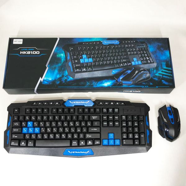Клавиатура с мышкой HK-8100, игровая клавиатура и мышь для пк, беспроводная клавиатура и мышь ws51727 фото
