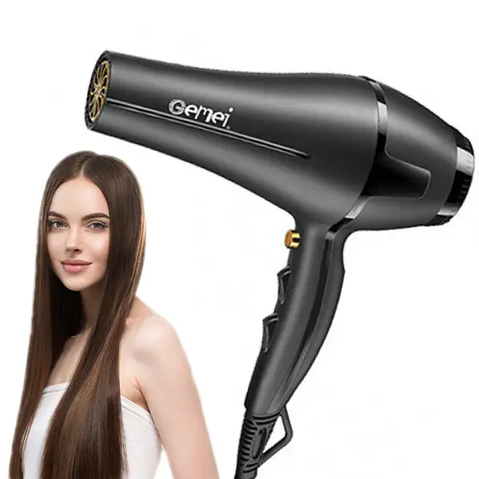 Професійний фен для волосся класичний Gemei GM-1763 Pro 2400W Потужний фен для сушіння й укладання Артикул: 2051763 фото
