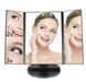 Зеркало настольное тройное косметическое с подсветкой для макияжа 22 LED Белое Артикул: MU58254 фото 6
