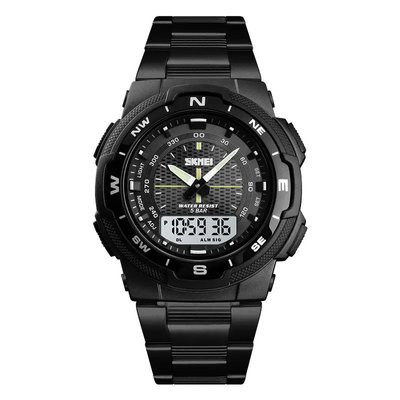 Годинник наручний чоловічий SKMEI 1370BKWT, годинник для військовослужбовців, фірмовий спортивний годинник ws15616 фото